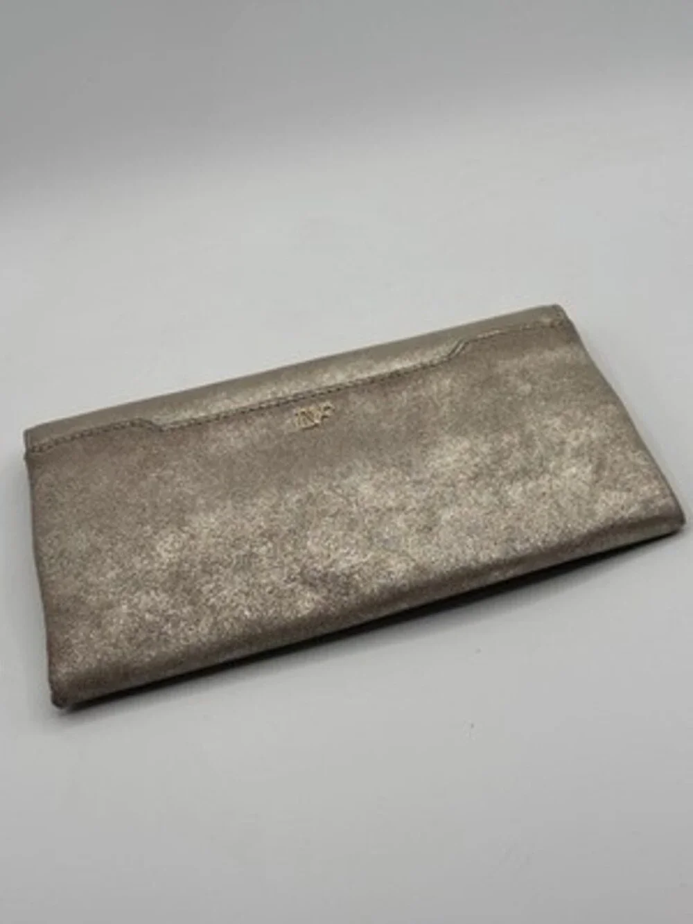 Diane von Furstenberg Metallic Gold Clutch Metal Magnetic Heavy Gorgeous!
